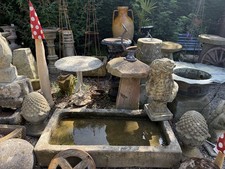 18th C Large Rectangular Carved Stone Trough Planter Carved Stone water feature 