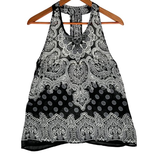 Elodie black white print - black,
