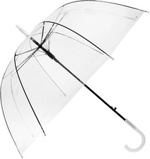Clear See Through Dome Umbrella Ladies Transparent Walking Rain Brolly Wedding
