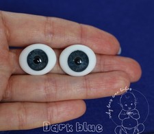 SOLID GLASS EYES OVAL FLAT