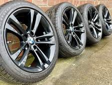 Genuine BMW 3 4 Series 18” Alloy Wheels 397 Gloss Black +Tyres F30 F31 F32 8J