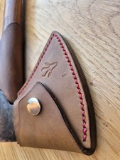 Matched leather sheath & overstrike protectors for Gransfors Bruk wildlife