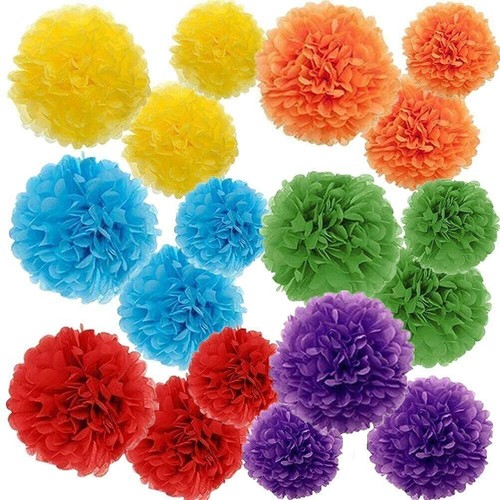 Tissue paper pom poms - paper,