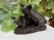 Black Bronze Resin Pigs by