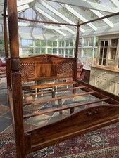 Teak four poster bed