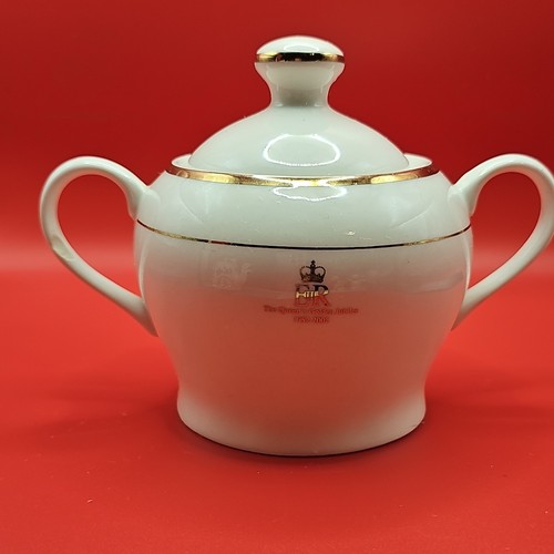 White ceramic sugar bowl - ceramic, twin