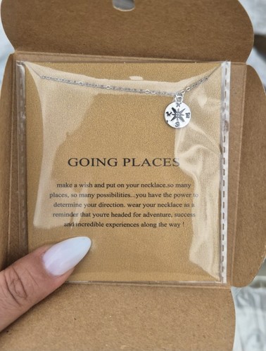 Going places silver necklace - places,