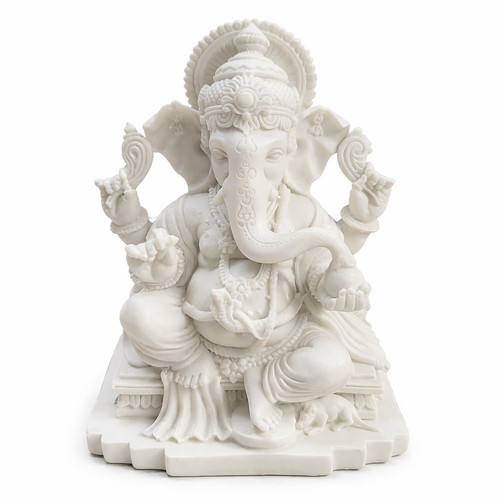 White ganesha statue resin - white,