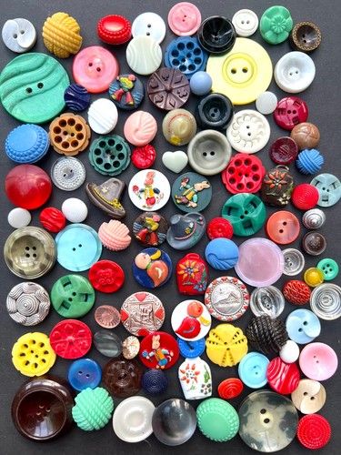 100 unusual vintage buttons - unusual,