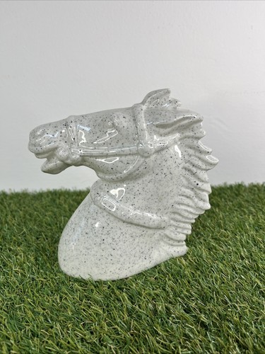 Ceramic speckled horse head - speckled,