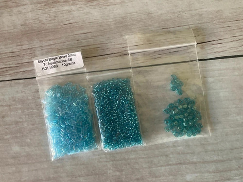 21g aquamarine blue bead mix - aquamarine,