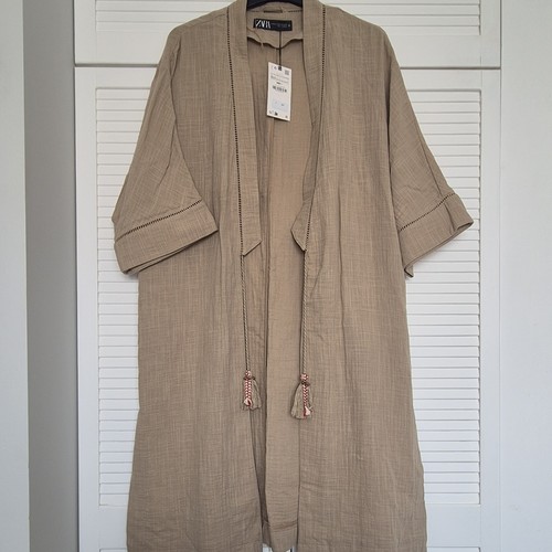 Zara beige long kimono jacket - long,