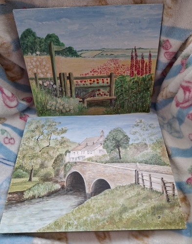 Two original small oil - original,