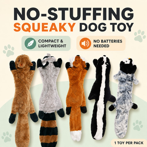 Stuffing plush dog toys - no-stuffing,