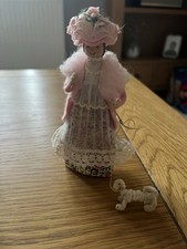 Vintage Dolly Peg Dolls and Two Mice Wooden Ornaments