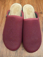 Fly Flot Shoes Red Slip On Mules Mesh Comfort Wedge Anti-Shock Ladies UK 7 EU 41