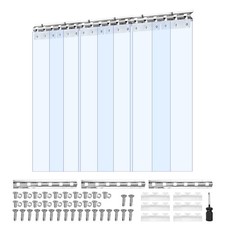 Uimoso 6 PCS PVC Strip Curtain 2 x 0.9 x 0.002 m Smooth Plastic Door Panels