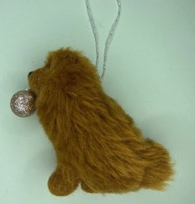 CHOW CHOW with CHRISTMAS BAUBLE - Part needle felted DOG