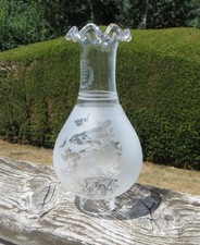Etched Oil Lamp Chimney /