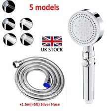SALE!Bath High Pressure Shower Head 5 Mode LARGE Chrome Handset Water Saving