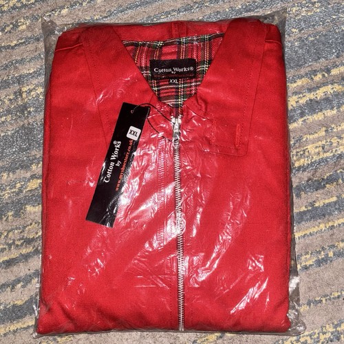 Men vintage red harrington - men's,