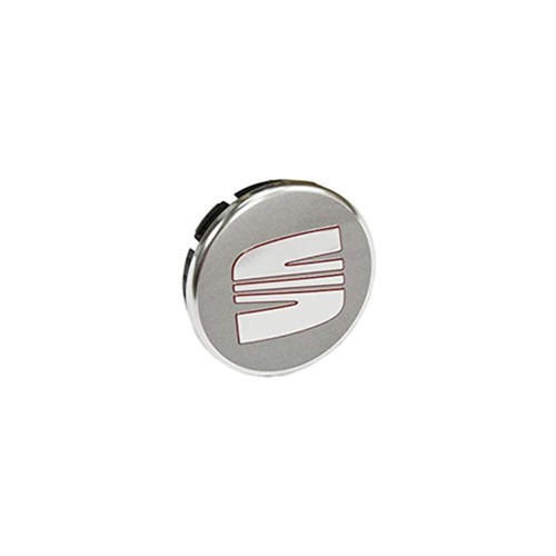 Silver red centre cap - cap, seat