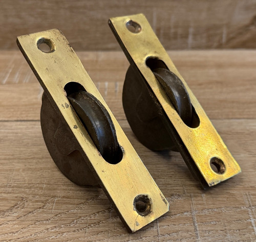 Two antique cast iron brass - antique,
