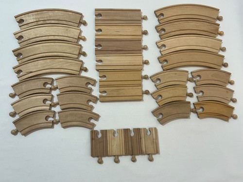 Wooden train track set - wooden, x30