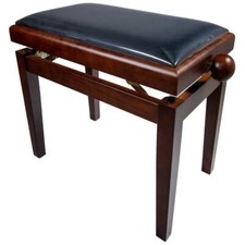 "LEGATO" Adjustable Piano Stool with Black Top, Satin Walnut