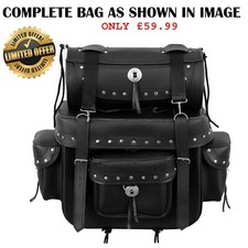 Motorcycle Leather Saddlebags Pannier Bags Waterproof Motorbike Luggage Tool Bag