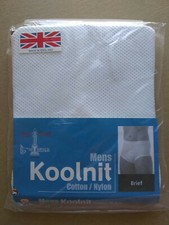 MENS HIGH CROSS KOOLNIT CELLULAR Y FRONT BRIEFS *UK Seller*