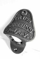 Guinness Cast Iron Beer Bar Wall Mounted Bottle Opener Vintage / Black Antique