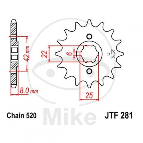 Sprocket z14 520 - 520, for