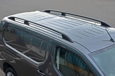 To Fit L2 Vauxhall / Opel Combo E (2019+) LWB: Black Roof Rack Rails Side Bars