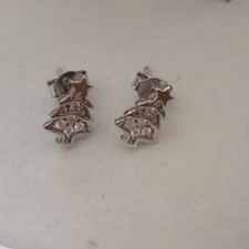 QVC CZ STERLING SILVER 925 Christmas Tree earrings Stud NEW BOXED #118