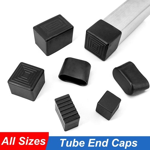 Black square rubber feet leg - black,