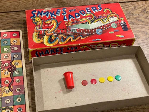 Vintage snakes and - ladders, in