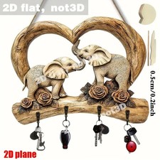 Wooden Heart Elephant Couple