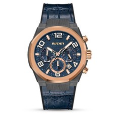 Ducati Corse Men's Chronograph Watch Steel Case Blue Strap