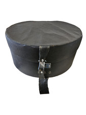 VINTAGE hat box brown leather case storage holder vtg