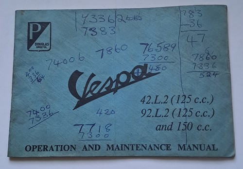 Vespa 42l2 92l2 operation - 92l2,