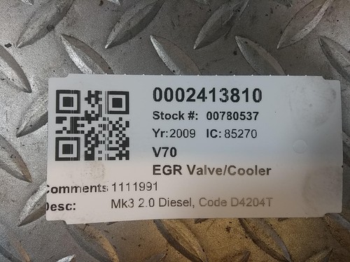 Volvo v70 egr valve cooler - v70,