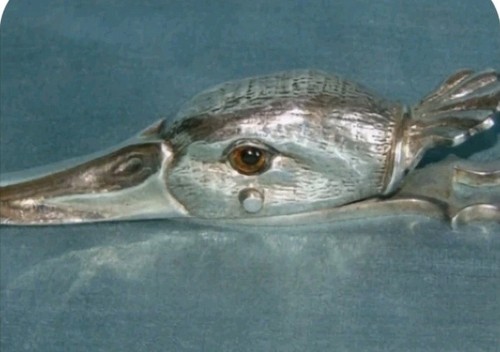 Vintage silver plated duck - silver,