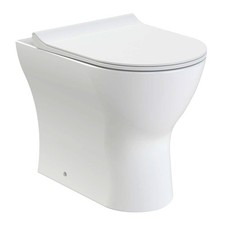 Nuie Freya Modern Rimless Back to Wall Toilet Pan Soft Close Seat Bathroom WC