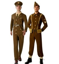 Adult WORLD WAR 1 or WORLD WAR 2 Fancy Dress WW1 WW2 Men One Two Army History