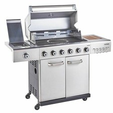 Outback Jupiter 6 Gas and Charcoal Hybrid Barbecue with 6 Burners and Regulator