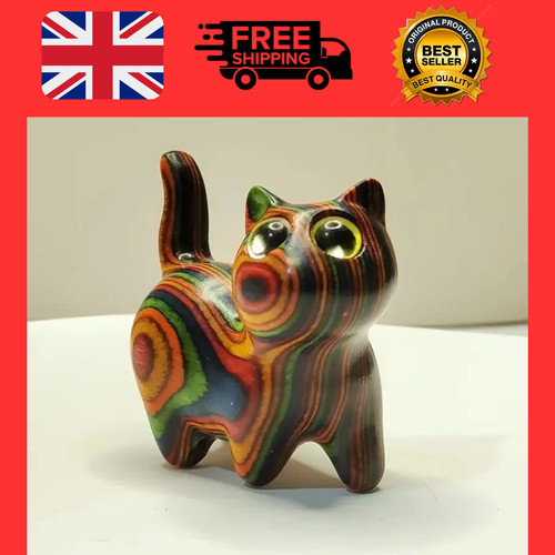 Wooden cat figurine - wooden,