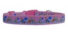 dog collar pink Peter Rabbit or blue Donald Duck medium breed dog cushioned soft