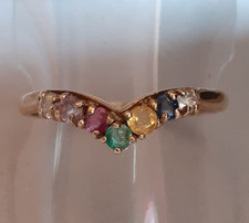 9ct GOLD MULTI GEMSTONE