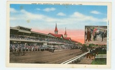 LOUISVILLE,KENTUCKY-DERBY DAY-CHURCHILL DOWNS-#V351-2VIEWS-LINEN(KY-L#2)